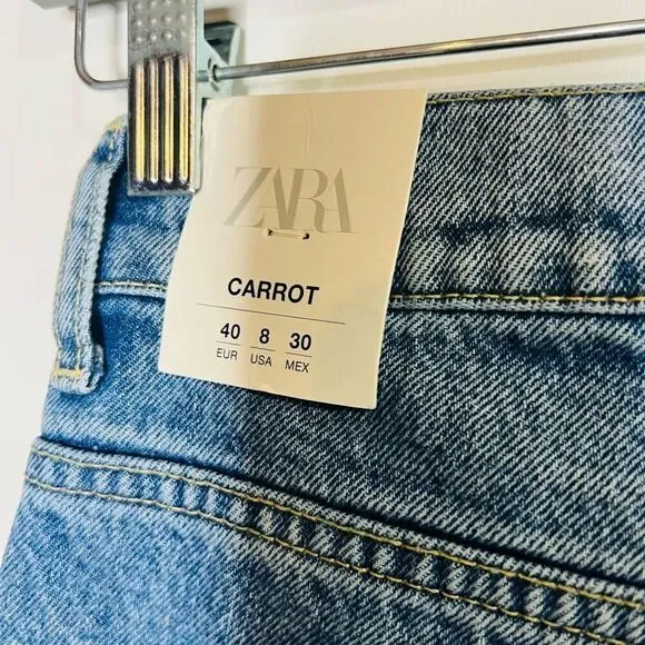Zara Carrot Super High Rise Ankle Length Jeans NWT Sz 8 - Picture 11 of 11